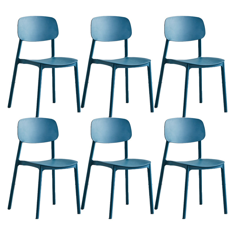 Scandinavian Conference Room Stacking Side Chair Matte Finish Plastic Dining Chair