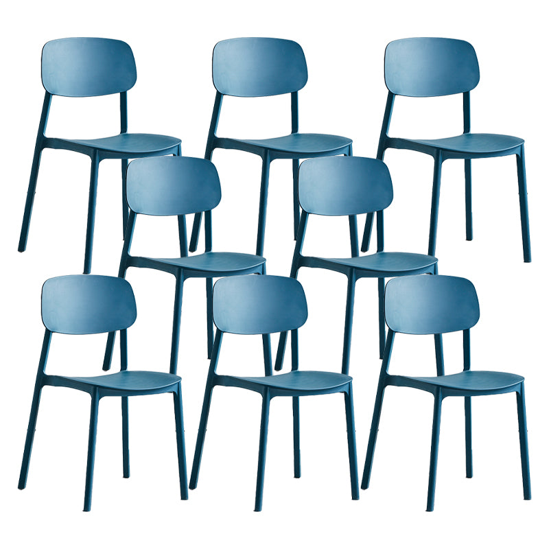 Scandinavian Conference Room Stacking Side Chair Matte Finish Plastic Dining Chair