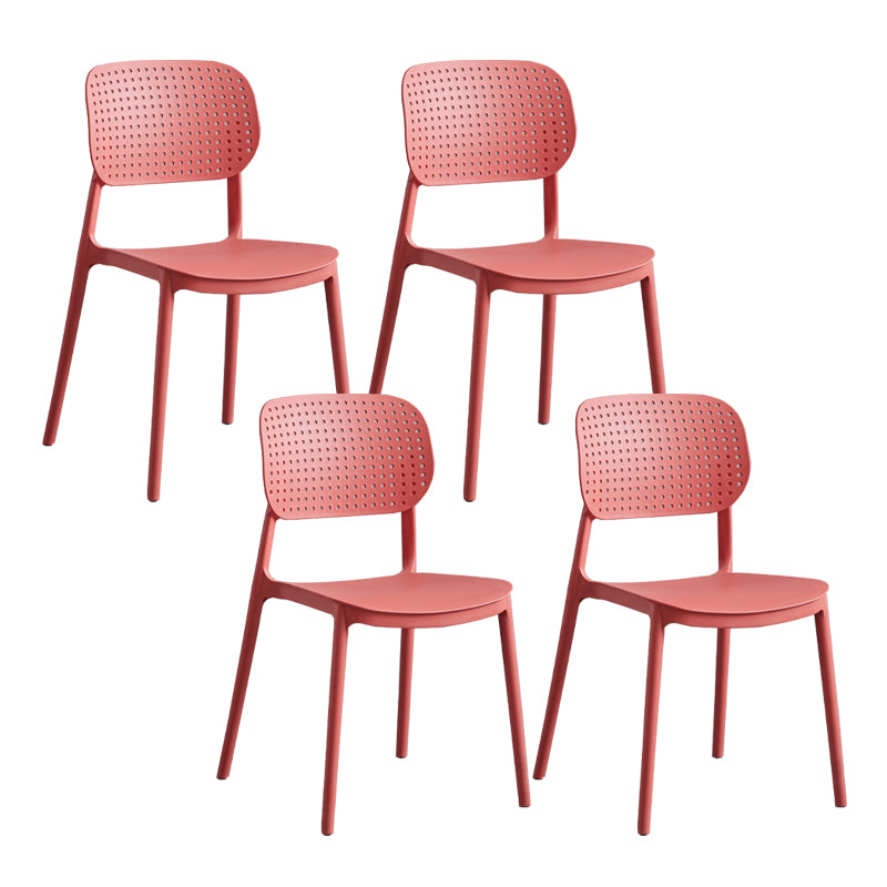 Scandinavian Conference Room Stacking Side Chair Matte Finish Plastic Dining Chair