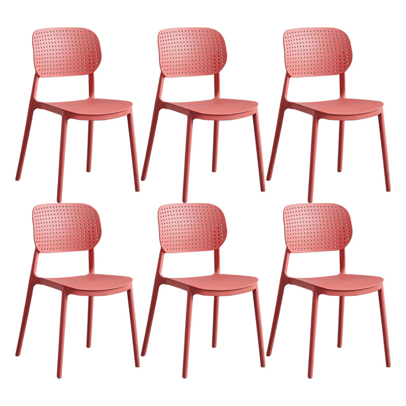 Scandinavian Conference Room Stacking Side Chair Matte Finish Plastic Dining Chair