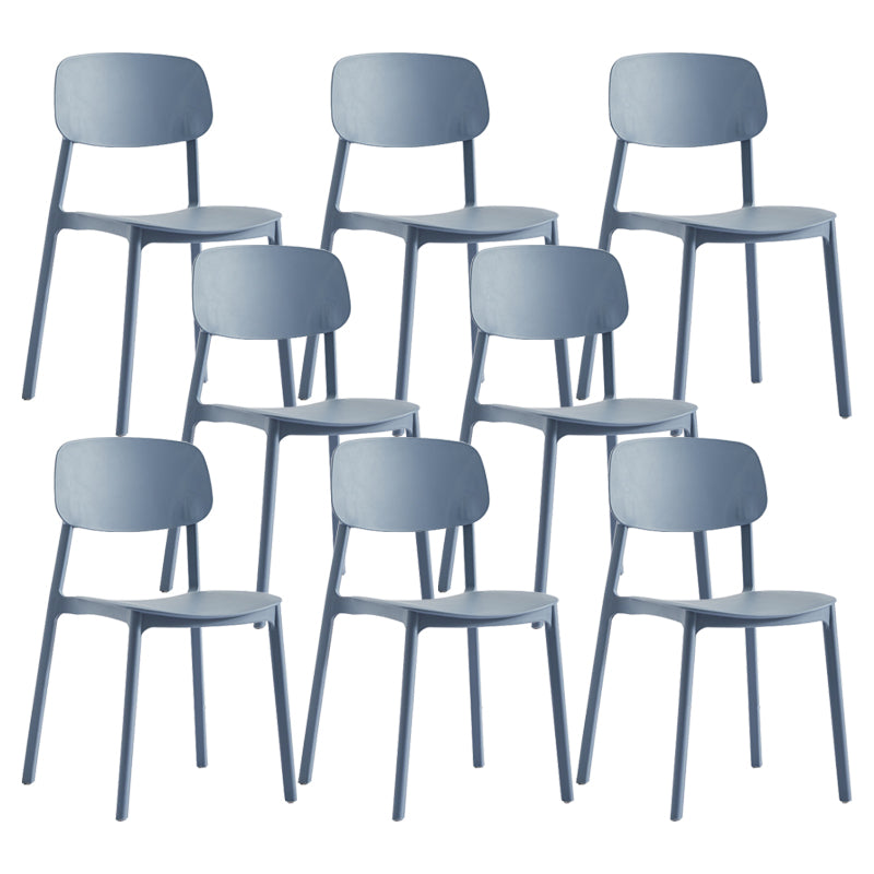 Scandinavian Conference Room Stacking Side Chair Matte Finish Plastic Dining Chair