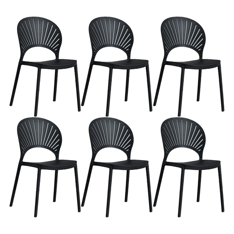 Scandinavian Home Open Side Chair Plastic Stackable Dining Chair