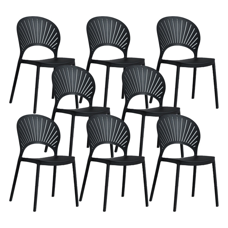 Scandinavian Home Open Side Chair Plastic Stackable Dining Chair