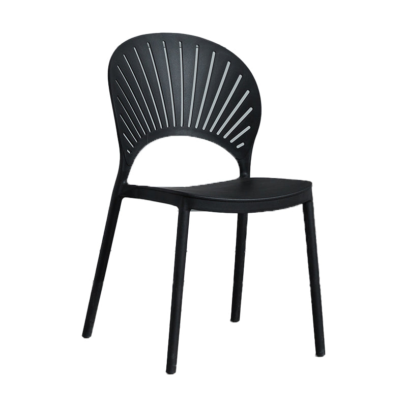 Scandinavian Home Open Side Chair Plastic Stackable Dining Chair