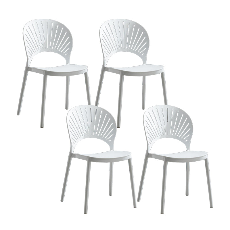 Scandinavian Home Open Side Chair Plastic Stackable Dining Chair