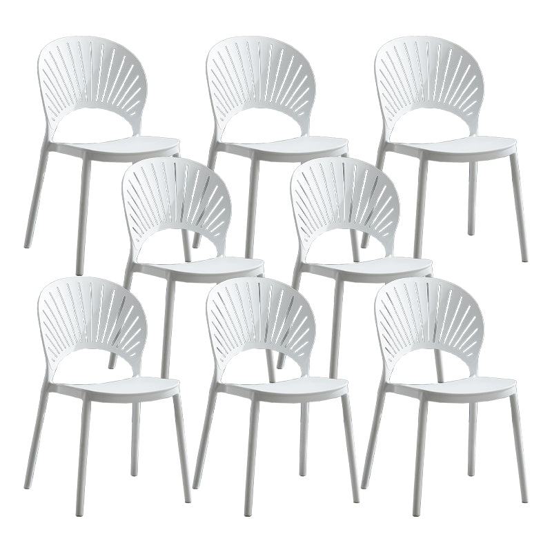 Scandinavian Home Open Side Chair Plastic Stackable Dining Chair