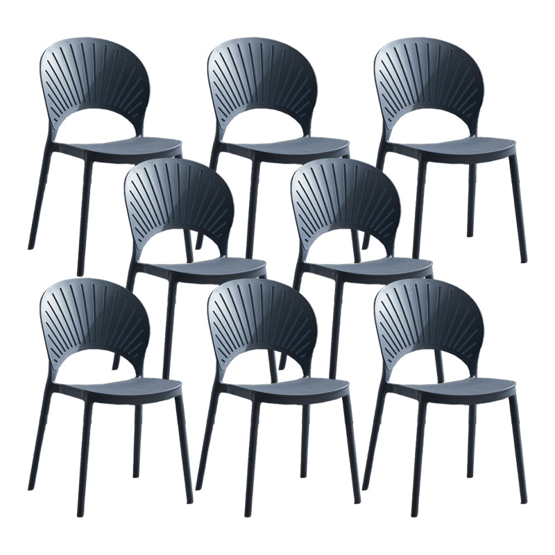 Scandinavian Home Open Side Chair Plastic Stackable Dining Chair