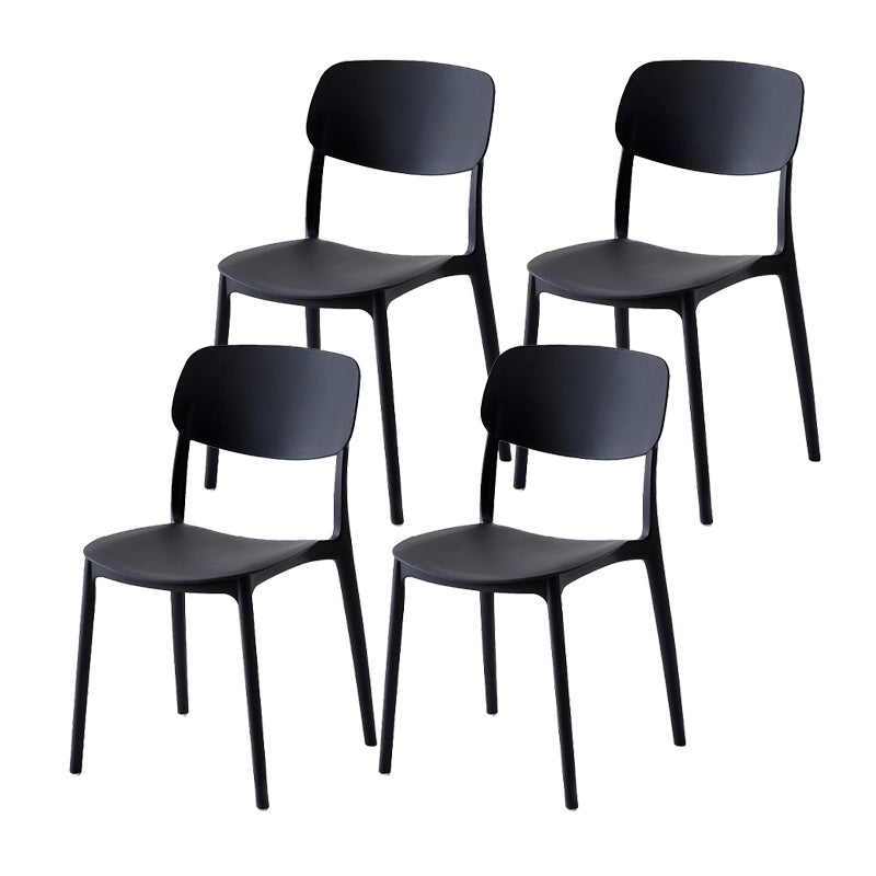 Scandinavian Matte Finish Plastic Side Chair Stackable Milk Tea Shop Dining Chair