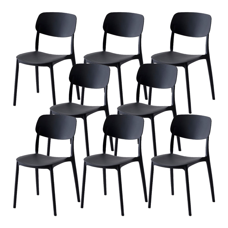 Scandinavian Matte Finish Plastic Side Chair Stackable Milk Tea Shop Dining Chair