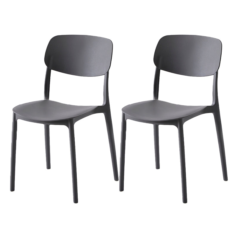 Scandinavian Matte Finish Plastic Side Chair Stackable Milk Tea Shop Dining Chair