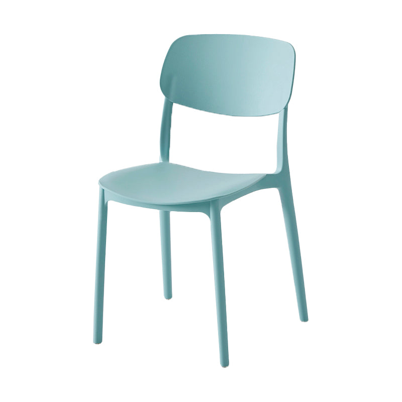 Scandinavian Matte Finish Plastic Side Chair Stackable Milk Tea Shop Dining Chair