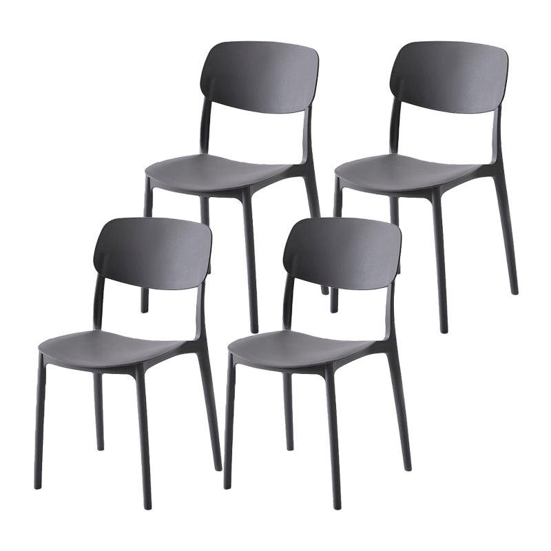 Scandinavian Matte Finish Plastic Side Chair Stackable Milk Tea Shop Dining Chair