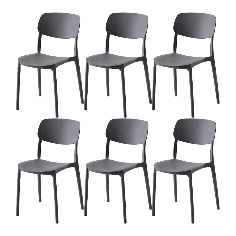 Scandinavian Matte Finish Plastic Side Chair Stackable Milk Tea Shop Dining Chair