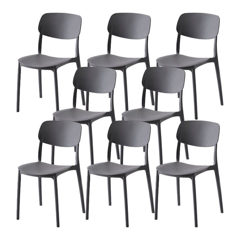 Scandinavian Matte Finish Plastic Side Chair Stackable Milk Tea Shop Dining Chair