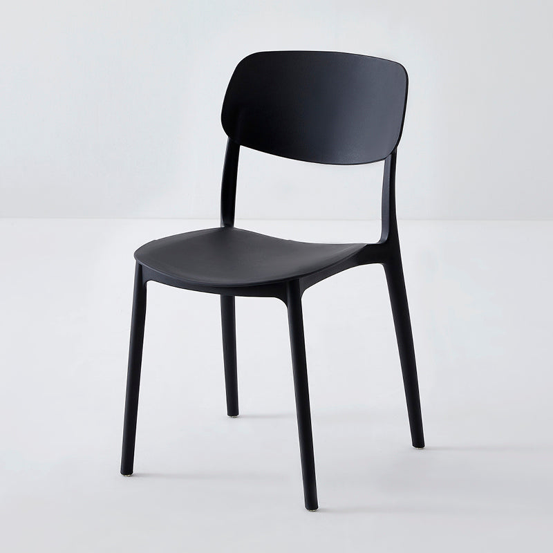 Scandinavian Matte Finish Plastic Side Chair Stackable Milk Tea Shop Dining Chair