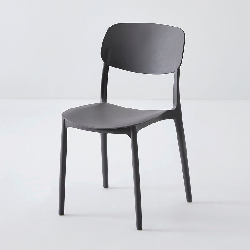 Scandinavian Matte Finish Plastic Side Chair Stackable Milk Tea Shop Dining Chair