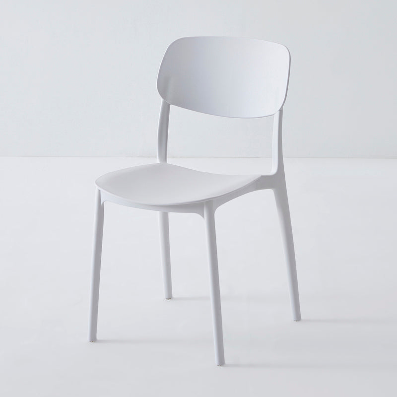 Scandinavian Matte Finish Plastic Side Chair Stackable Milk Tea Shop Dining Chair