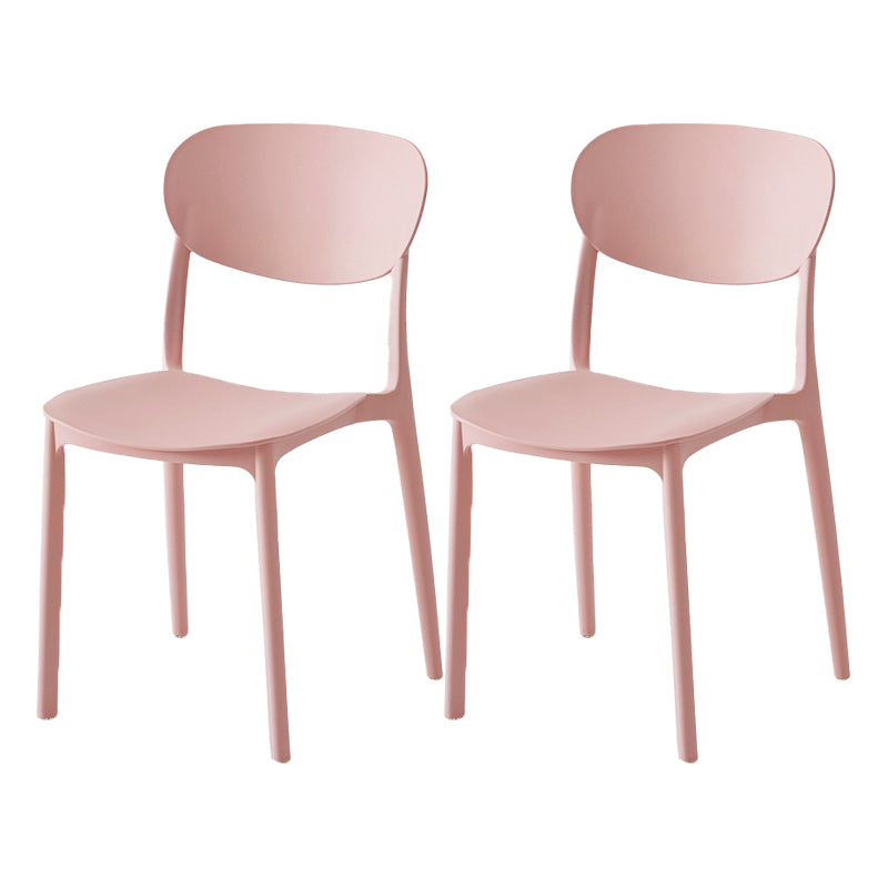 Scandinavian Matte Finish Plastic Side Chair Stackable Milk Tea Shop Dining Chair