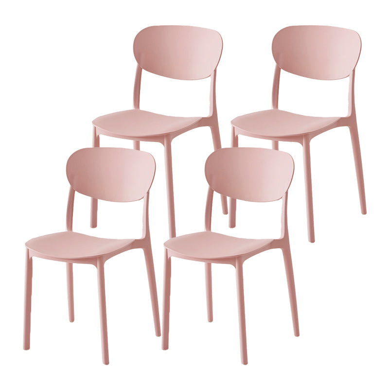 Scandinavian Matte Finish Plastic Side Chair Stackable Milk Tea Shop Dining Chair