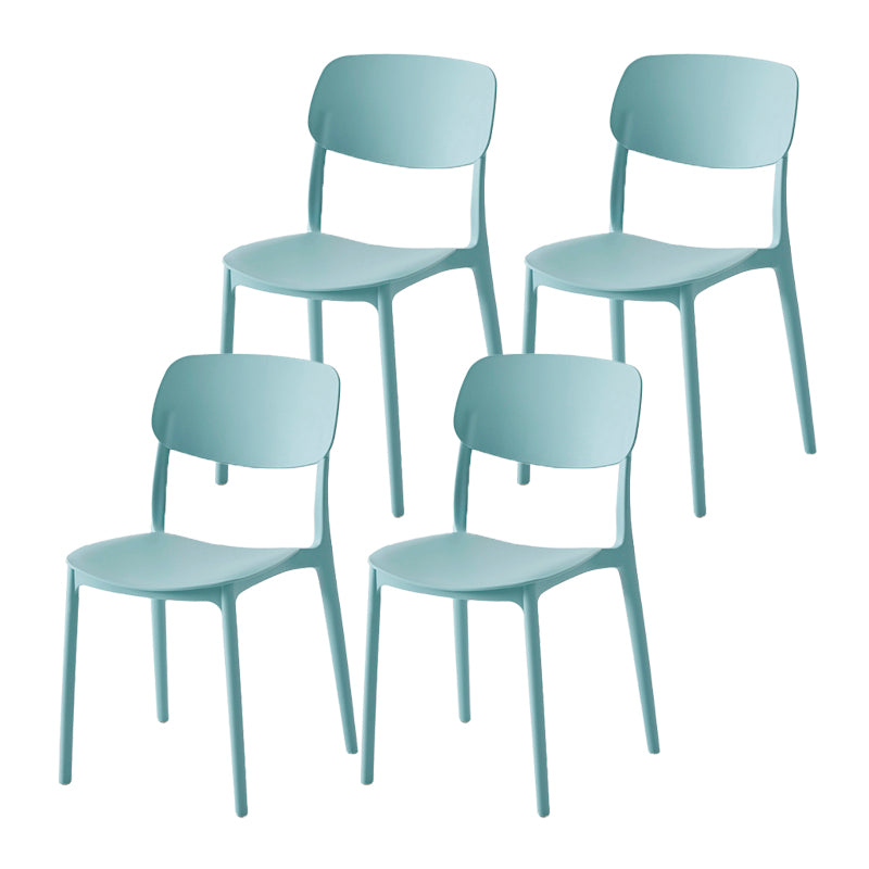 Scandinavian Matte Finish Plastic Side Chair Stackable Milk Tea Shop Dining Chair