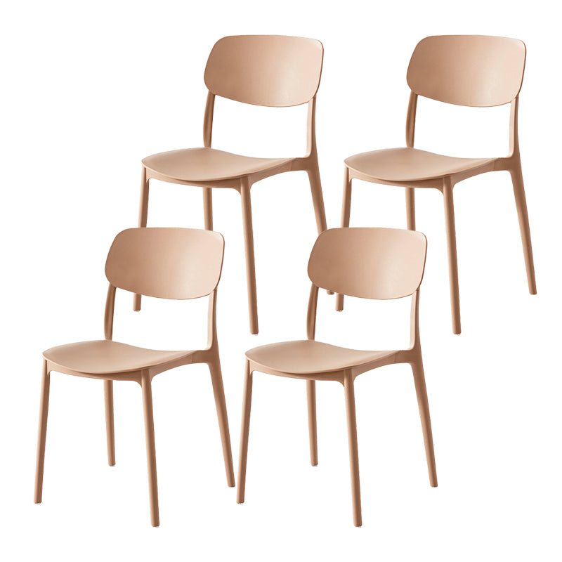 Scandinavian Matte Finish Plastic Side Chair Stackable Milk Tea Shop Dining Chair