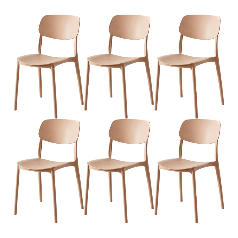 Scandinavian Matte Finish Plastic Side Chair Stackable Milk Tea Shop Dining Chair