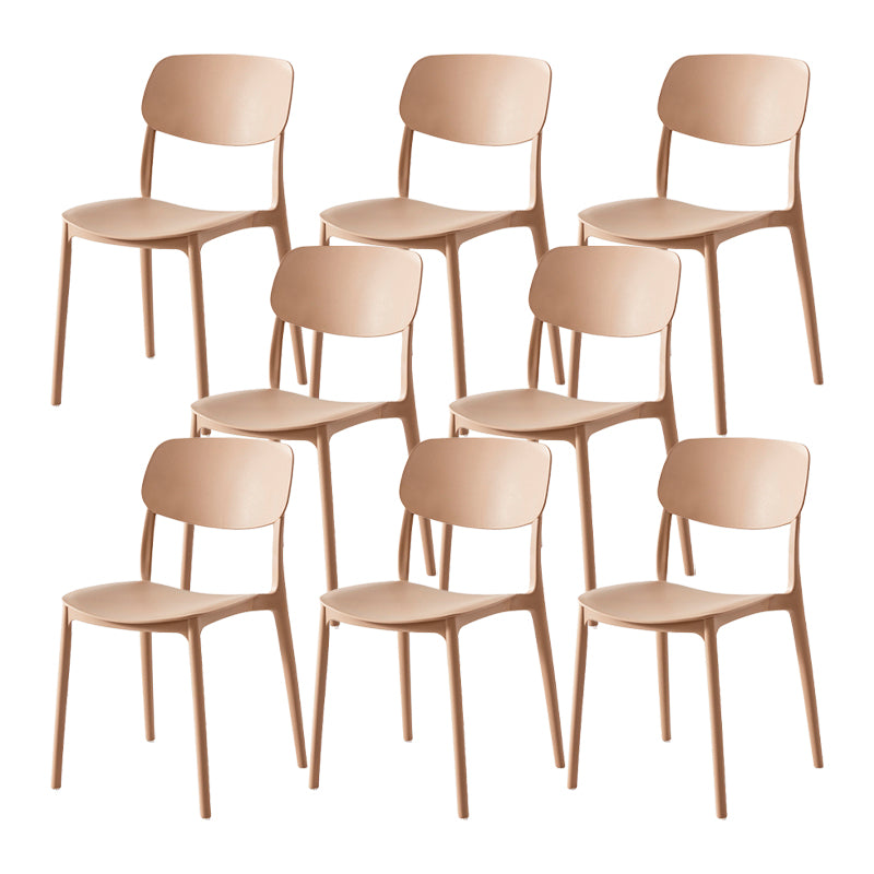 Scandinavian Matte Finish Plastic Side Chair Stackable Milk Tea Shop Dining Chair