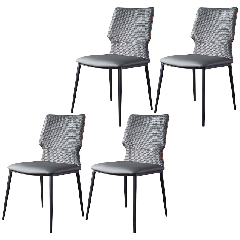 Contemporary Style Chairs Armless Chairs for Kitchen with Metal Legs