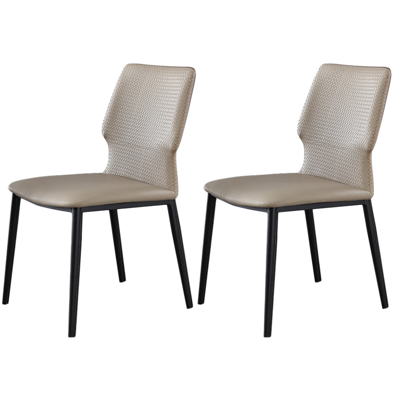 Contemporary Style Chairs Armless Chairs for Kitchen with Metal Legs