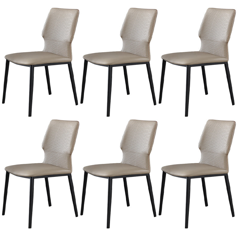 Contemporary Style Chairs Armless Chairs for Kitchen with Metal Legs