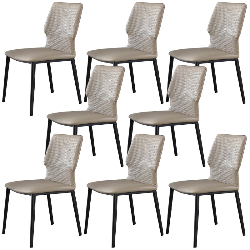 Contemporary Style Chairs Armless Chairs for Kitchen with Metal Legs