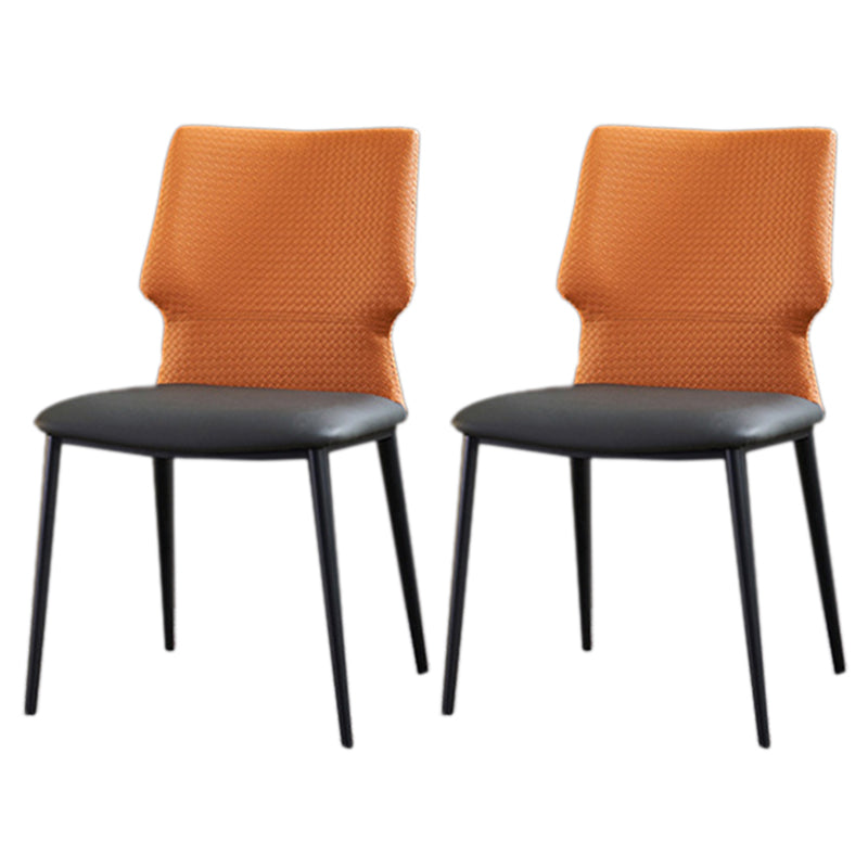 Contemporary Style Chairs Armless Chairs for Kitchen with Metal Legs