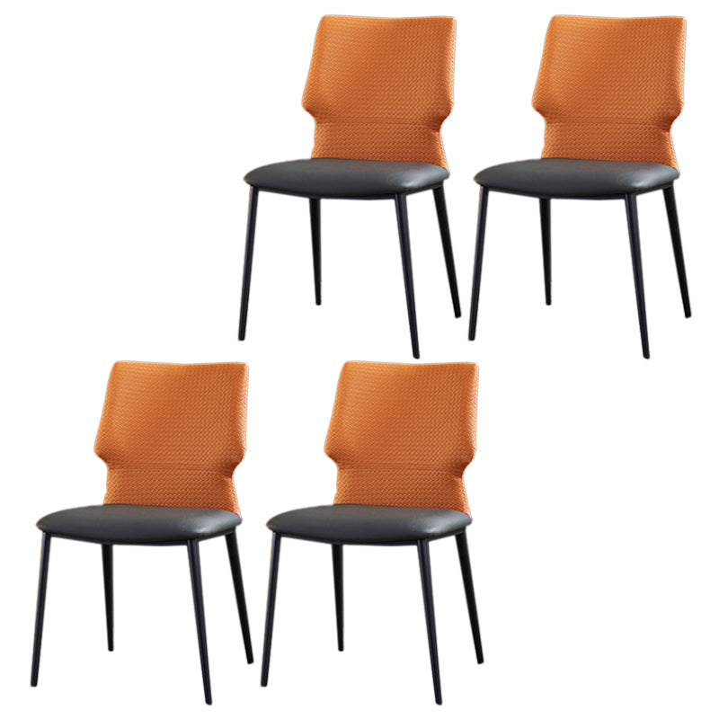 Contemporary Style Chairs Armless Chairs for Kitchen with Metal Legs