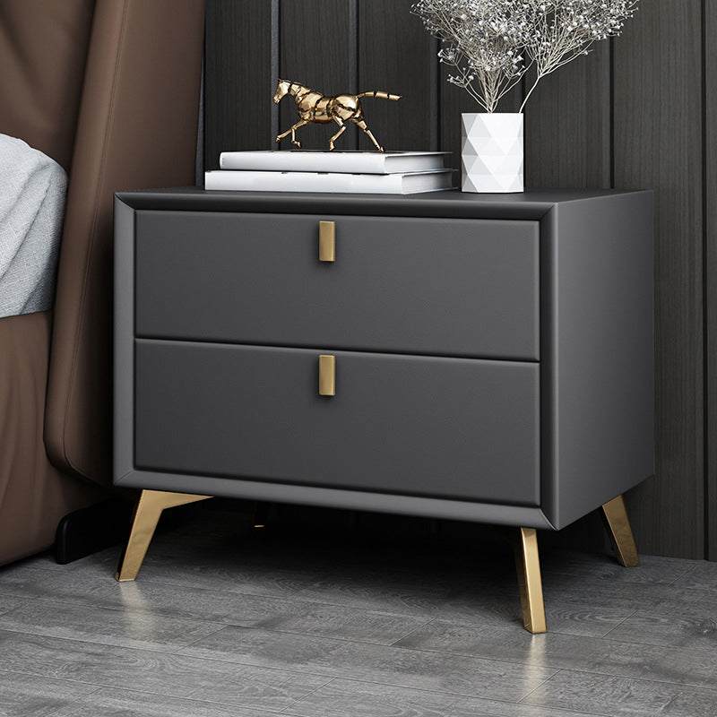 Two - Drawer Nightstand 18-inch Modern Solid Wood Bedside Cabinet