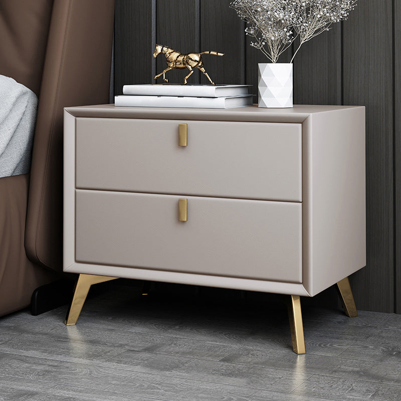 Two - Drawer Nightstand 18-inch Modern Solid Wood Bedside Cabinet