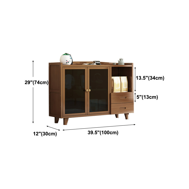 Brown Manufactured Wood Dining Server Home Cabinets Server with Door