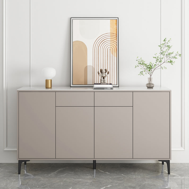 Modern Style Stone Top Sideboard Table Gray Sideboard for Kitchen