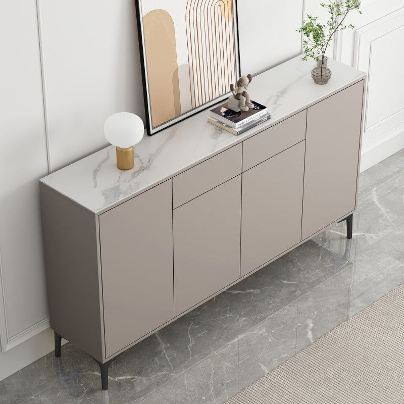 Modern Style Stone Top Sideboard Table Gray Sideboard for Kitchen