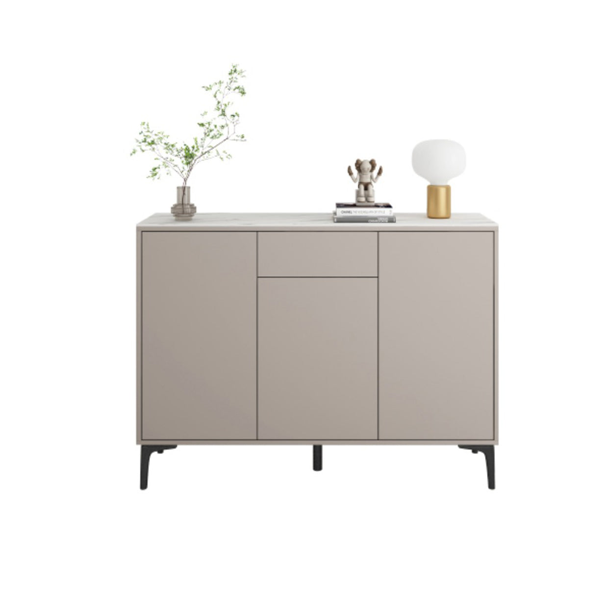 Modern Style Stone Top Sideboard Table Gray Sideboard for Kitchen