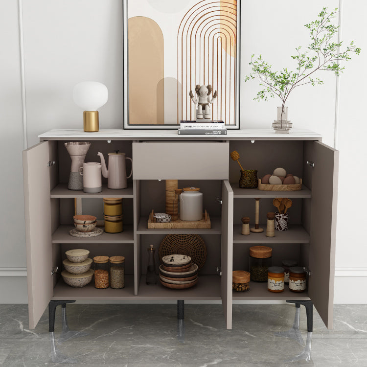 Modern Style Stone Top Sideboard Table Gray Sideboard for Kitchen