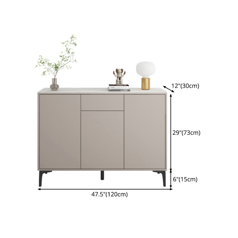 Modern Style Stone Top Sideboard Table Gray Sideboard for Kitchen