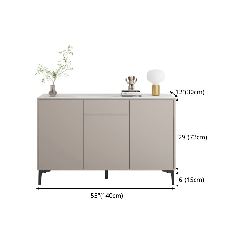 Modern Style Stone Top Sideboard Table Gray Sideboard for Kitchen