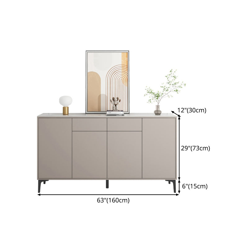 Modern Style Stone Top Sideboard Table Gray Sideboard for Kitchen