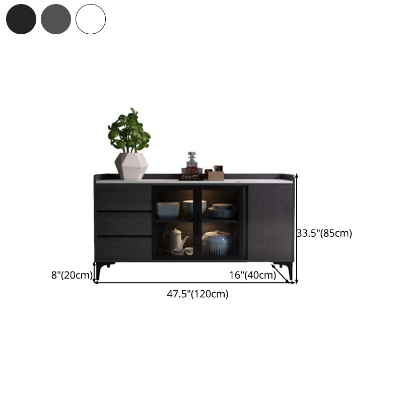 33.46"H Sideboard Modern Style Dining Server with 3 Drawers for Kitchen and Dining Room