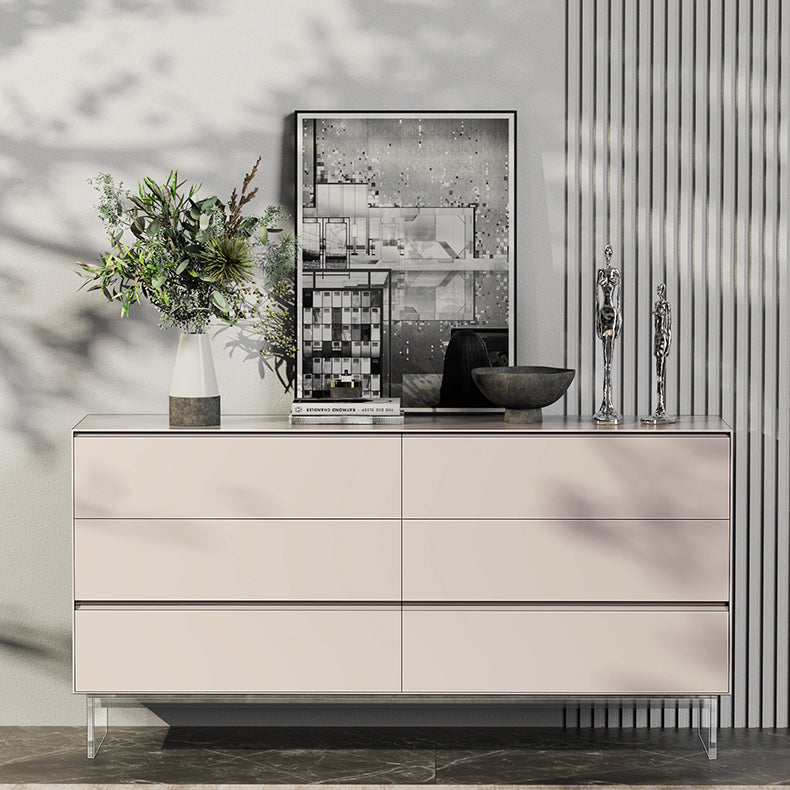 White Buffet Table Wood Modern Style Kitchen Table for Dinning Room