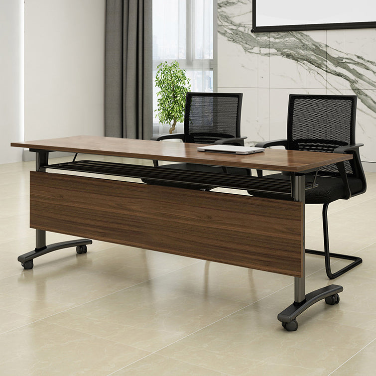 Industrial Manufactured Wood Top Office Desk Rectangular Desk with Wheels