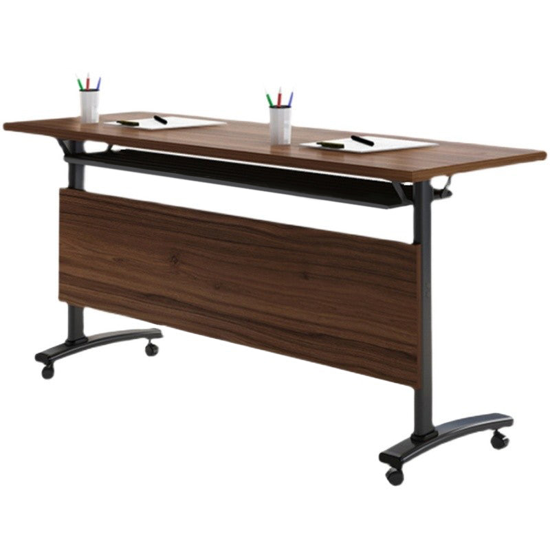 Industrial Manufactured Wood Top Office Desk Rectangular Desk with Wheels