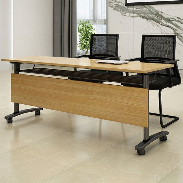 Industrial Manufactured Wood Top Office Desk Rectangular Desk with Wheels