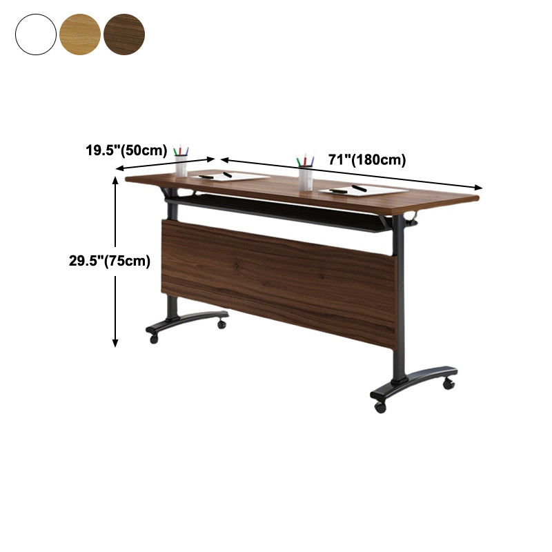 Industrial Manufactured Wood Top Office Desk Rectangular Desk with Wheels