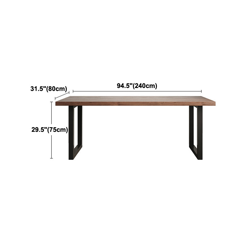 Contemporary Pine Wood Desk Rectangle Metal Base Desk for Office